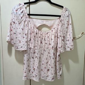 Urban Romantics Pink Floral Flowy Off The Shoulder Blouse